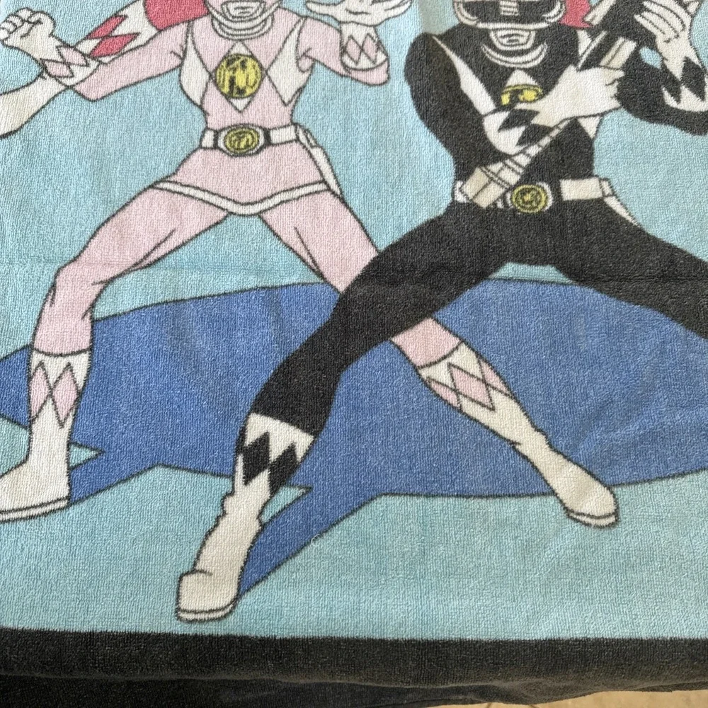 Vintage 1993 Mighty Morphin Power Rangers Beach Pool Bath Towel SABAN
